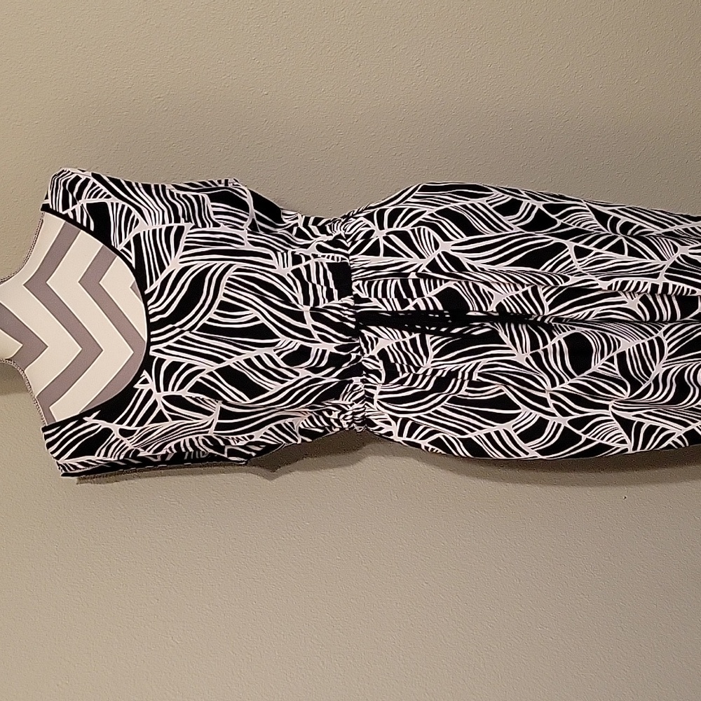 Black & White Printed Pant Sleeveless Jumpsuit